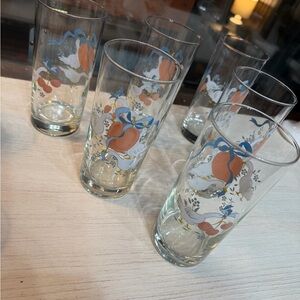 Set of 6 Cottagecore Glasses!  These are adorable!